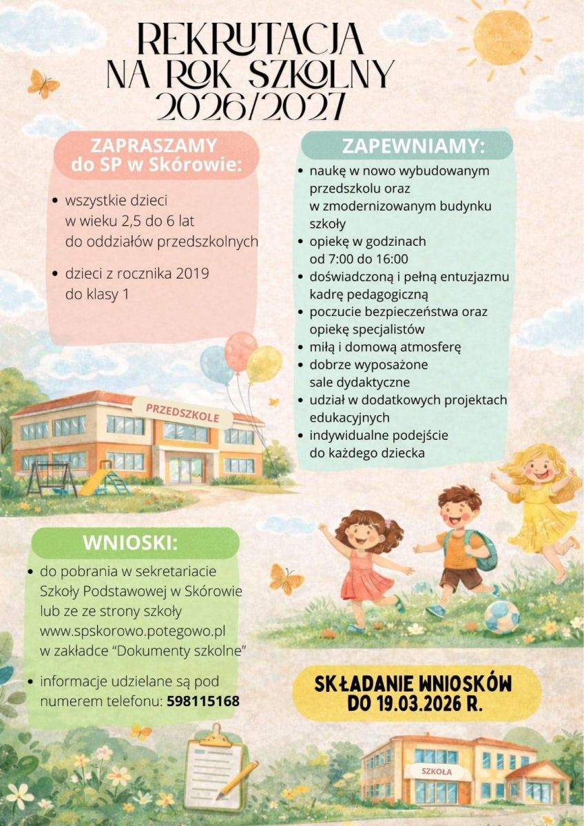 Zdjęcie: Rekrutacja na rok szkolny 2026/2027